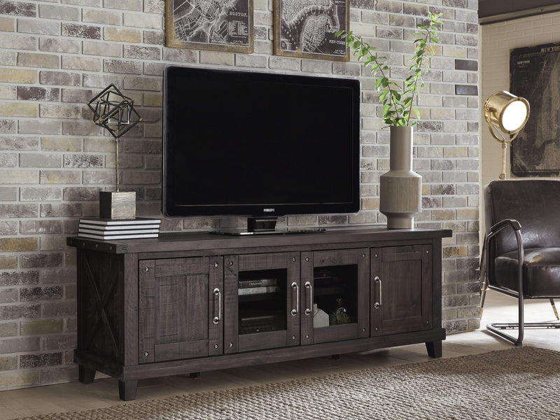 Cabinets and storage chests Spacious Media Console with Metal Handle Pull and Tapered Feet , Brown Benzara