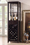 Cabinets Bar Cabinet - 15" X 19" X 69" Wenge Wood Wine Cabinet HomeRoots