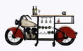 Cabinets Bar Cabinet - 18" X 93" X 39" Red and White Red And White Motorcycle Wine Bar HomeRoots
