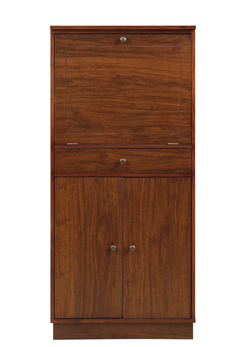 Cabinets Bar Cabinet - 24" X 20" X 52" Walnut Mdf Wine Cabinet HomeRoots