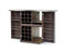 Cabinets Bar Cabinet - 47" Brown Oak Veneer and Leatherette Wine Cabinet HomeRoots