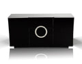 Cabinets Black Buffet Cabinet - 33" Black Lacquer MDF Buffet with 2 Doors and 3 Drawers HomeRoots