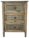 Cabinets Buffet Cabinet - 14" X 18" X 25" Rustic Wood  (Pine), Cane Cabinet with Drawers HomeRoots