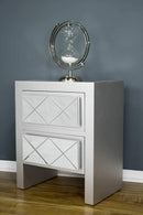 Cabinets Buffet Cabinet - 19'.6" X 13'.8" X 23'.6" Silver MDF, Wood, Mirrored Glass Cabinet with Drawers and Mirrors HomeRoots