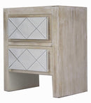 Cabinets Buffet Cabinet - 19'.6" X 13'.8" X 23'.6" White Washed MDF, Wood, Mirrored Glass Cabinet with Drawers and Mirrored Glass HomeRoots