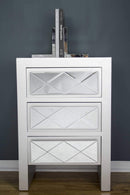 Cabinets Buffet Cabinet - 19'.6" X 13'.8" X 29" Silver MDF, Wood, Mirrored Glass Accent Cabinet with a Door and Mirrored Glass HomeRoots