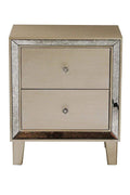 Cabinets Buffet Cabinet - 19'.7" X 13" X 23'.5" Champagne MDF, Wood, Mirrored Glass Accent Cabinet with a Door and Mirrored Glass HomeRoots