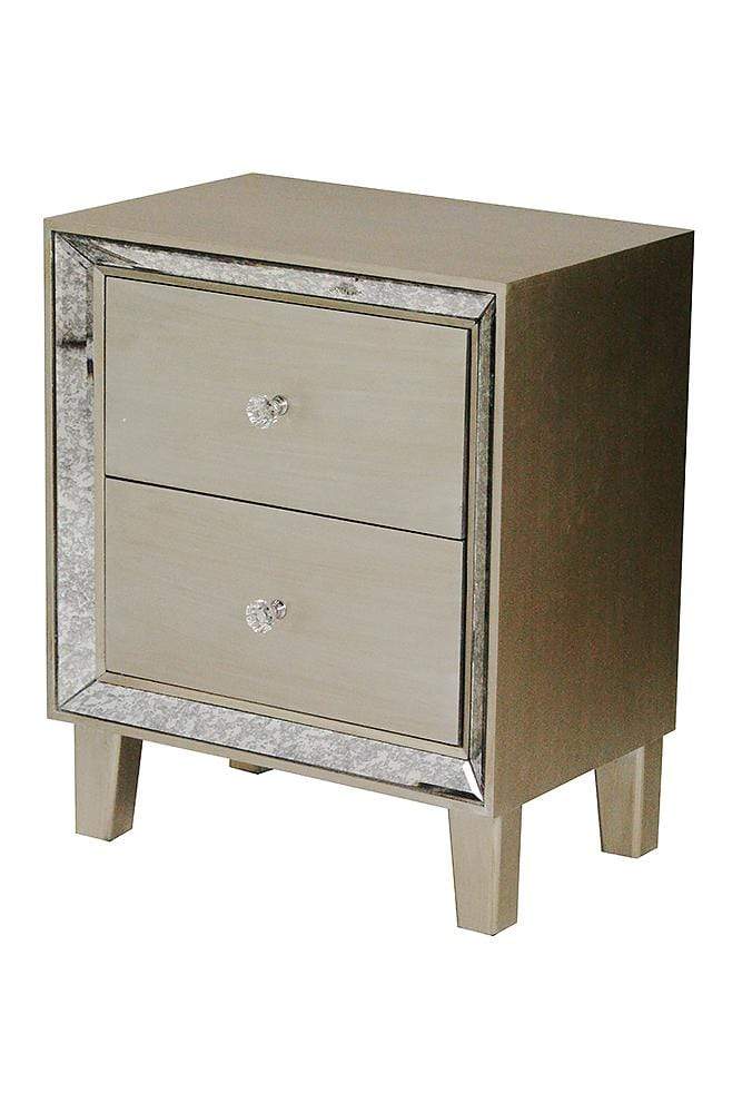 Cabinets Buffet Cabinet - 19'.7" X 13" X 23'.5" Champagne MDF, Wood, Mirrored Glass Accent Cabinet with a Door and Mirrored Glass HomeRoots