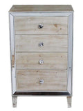 Cabinets Buffet Cabinet - 23" X 16" X 37'.25" White Washed MDF, Wood, Mirrored Glass Accent Cabinet with Drawers and Mirrored Glass HomeRoots