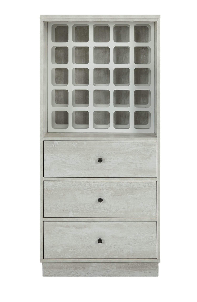 Cabinets Buffet Cabinet - 24" X 20" X 52" Wine Cabinet In Antique White - Mdf HomeRoots