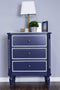 Cabinets Buffet Cabinet - 28" X 19'.5" X 28" Navy MDF, Wood Navy Accent Cabinet with Drawers HomeRoots