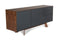 Cabinets Buffet Cabinet - 30" Charcoal Grey and Walnut Veneer, MDF, and Metal Buffet HomeRoots