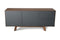 Cabinets Buffet Cabinet - 30" Charcoal Grey and Walnut Veneer, MDF, and Metal Buffet HomeRoots