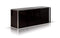 Cabinets Buffet Cabinet - 31" Ebony Lacquer MDF, Glass, and Steel Buffet HomeRoots