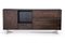 Cabinets Buffet Cabinet - 34" Dark Aged Oak Veneer, Steel, and Wood Buffet HomeRoots