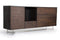 Cabinets Buffet Cabinet - 34" Dark Aged Oak Veneer, Steel, and Wood Buffet HomeRoots