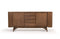 Cabinets Buffet Cabinet - 34" Walnut Wood and Veneer Buffet HomeRoots