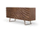 Cabinets Buffet Cabinet - 34" Walnut Wood, Veneer, and Steel Buffet HomeRoots