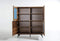 Cabinets Buffet Cabinet - 49" Walnut Veneer, Glass, and Metal Square Buffet HomeRoots