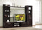 Cabinets Cabinet - 15" X 21" X 71" Espresso Wood Veneer (Paper) TV Cabinet HomeRoots