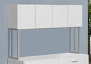 Cabinets Cabinet - 16'.25" x 47'.25" x 60" White, Silver, Particle Board, Hollow-Core, Metal - Office Cabinet HomeRoots