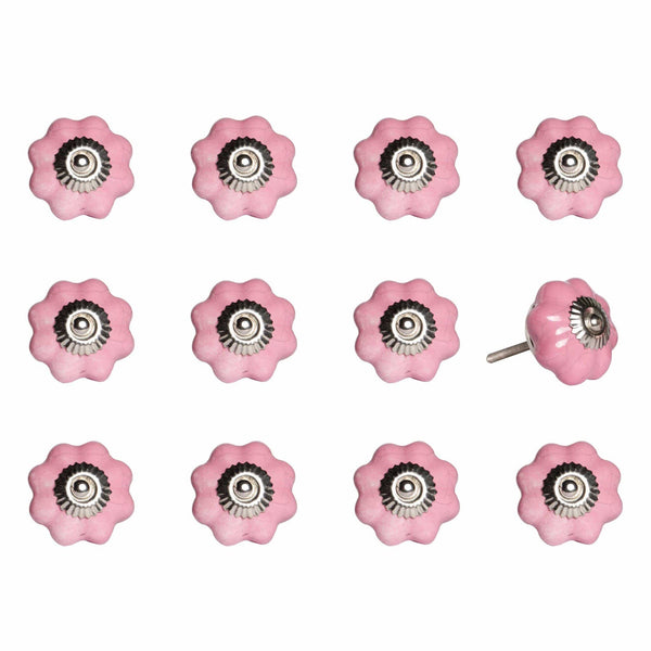 Cabinets Cabinet Knobs - 1.5" x 1.5" x 1.5" Pink, Silver asnd Red- Knobs 12-Pack HomeRoots
