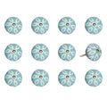 Cabinets Cabinet Knobs - 1.5" x 1.5" x 1.5" Turquoise, White and Gold - Knobs 12-Pack HomeRoots