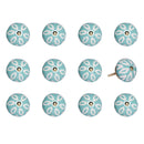 Cabinets Cabinet Knobs - 1.5" x 1.5" x 1.5" Turquoise, White and Gold - Knobs 12-Pack HomeRoots