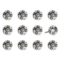 Cabinets Cabinet Knobs 1.5" x 1.5" x 1.5" White, Black and Silver Knobs 12-Pack 1668 HomeRoots