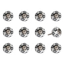 Cabinets Cabinet Knobs 1.5" x 1.5" x 1.5" White, Black and Silver Knobs 12-Pack 1668 HomeRoots