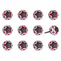 Cabinets Cabinet Knobs - 1.5" x 1.5" x 1.5" White, Red and Navy- Knobs 12-Pack HomeRoots