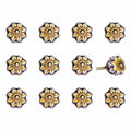 Cabinets Cabinet Knobs 1.5" x 1.5" x 1.5" Yellow, Blue and Red Knobs 12-Pack 1677 HomeRoots
