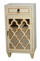 Cabinets Cabinets To Go - 16'.75" X 12'.75" X 30'.75" Antique White W/ Gold MDF, Wood, Mirrored Glass Accent Cabinet with a Drawer and Gold Door HomeRoots