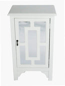 Cabinets Cabinets To Go - 18" X 13" X 30" Antique White MDF, Wood, Mirrored Glass Accent Cabinet with a Door and Mirror Inserts HomeRoots