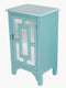 Cabinets Cabinets To Go - 18" X 13" X 30" Turquoise MDF, Wood, Mirrored Glass Accent Cabinet with a Door and Mirror Inserts HomeRoots