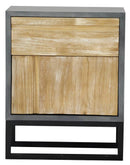 Cabinets Cabinets To Go - 22" X 14" X 27" Gray W/ Distressed Wood MDF, Wood, Iron Cabinet with a Drawer and a Door HomeRoots