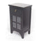 Cabinets Corner Cabinet - 18" X 13" X 30" Black MDF, Wood, Clear Glass Accent Cabinet with a Drawer and Door and Paned Inserts HomeRoots