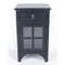 Cabinets Corner Cabinet - 18" X 13" X 30" Black MDF, Wood, Clear Glass Accent Cabinet with a Drawer and Door and Paned Inserts HomeRoots