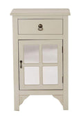 Cabinets Corner Cabinet - 18" X 13" X 30" Light Sage MDF, Wood, Mirrored Glass Cabinet with a Drawer and a Door HomeRoots