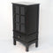 Cabinets Corner Cabinet - 18" X 13" X 36" Black MDF, Wood, Clear Glass Accent Cabinet with a Door and Drawer & Paned Inserts HomeRoots