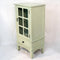 Cabinets Corner Cabinet - 18" X 13" X 36" Light Sage MDF, Wood, Clear Glass Accent Cabinet with a Door and Drawer & Paned Inserts HomeRoots