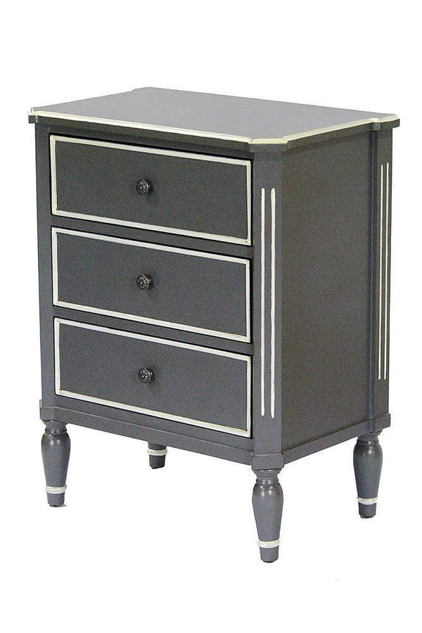 Cabinets Corner Cabinet - 24" X 15" X 30'.5" Gray MDF, Wood Accent Cabinet with Drawers HomeRoots