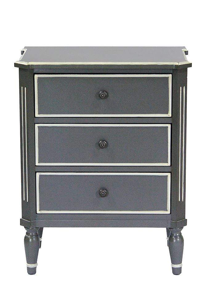 Cabinets Corner Cabinet - 24" X 15" X 30'.5" Gray MDF, Wood Accent Cabinet with Drawers HomeRoots
