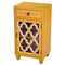 Cabinets Corner Kitchen Cabinet - 16'.75" X 12'.75" X 30'.75" Orange MDF, Wood, Clear Glass Accent Cabinet with a Drawer and Door & Arabesque Inserts HomeRoots