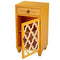 Cabinets Corner Kitchen Cabinet - 16'.75" X 12'.75" X 30'.75" Orange MDF, Wood, Clear Glass Accent Cabinet with a Drawer and Door & Arabesque Inserts HomeRoots