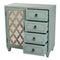 Cabinets Corner Kitchen Cabinet - 29'.5" X 14" X 30'.75" Light Blue W/ Gold MDF, Wood, Mirrored Glass Cabinet with a Gold Door and Drawers HomeRoots