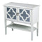 Cabinets Corner Kitchen Cabinet - 32" X 14" X 30" Antique White MDF, Wood, Mirrored Glass Console Cabinet with Doors and a Shelf HomeRoots