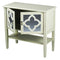 Cabinets Corner Kitchen Cabinet - 32" X 14" X 30" Beige MDF, Wood, Mirrored Glass Console Cabinet with Doors and a Shelf HomeRoots