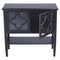 Cabinets Corner Kitchen Cabinet - 32" X 14" X 30" Black MDF, Wood, Clear Glass Console Cabinet with Doors and a Shelf HomeRoots