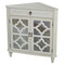 Cabinets Display Cabinet - 31" X 17" X 32" Beige MDF, Wood, Clear Glass Corner Cabinet with a Drawer and Doors HomeRoots